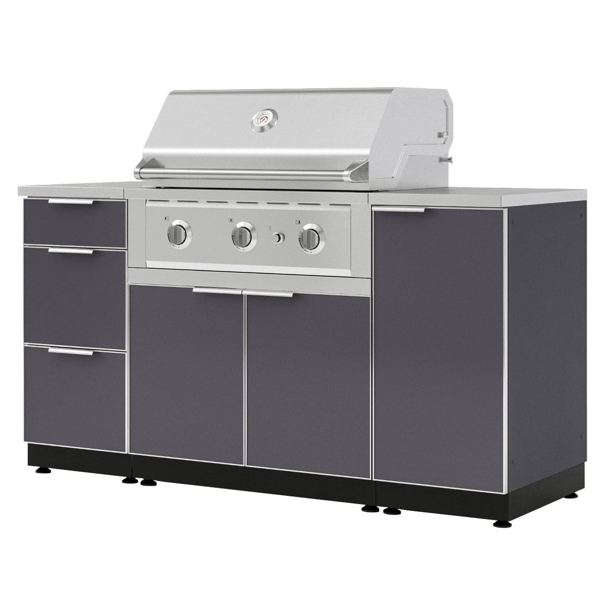 NewAge Products 6-piece Outdoor Kitchen Aluminum Set - Natural Gas Grill