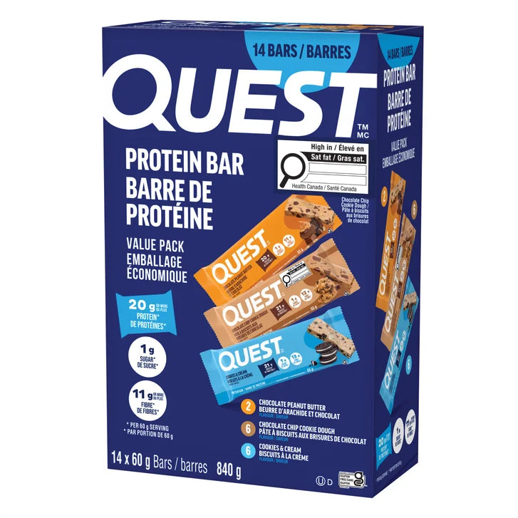 Quest Protein Bars Variety Pack, 14 × 60 g