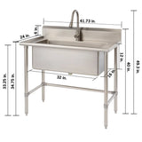 TRINITY 32 in. x 16 in. Stainless-steel Utility Sink with Pullout Faucet