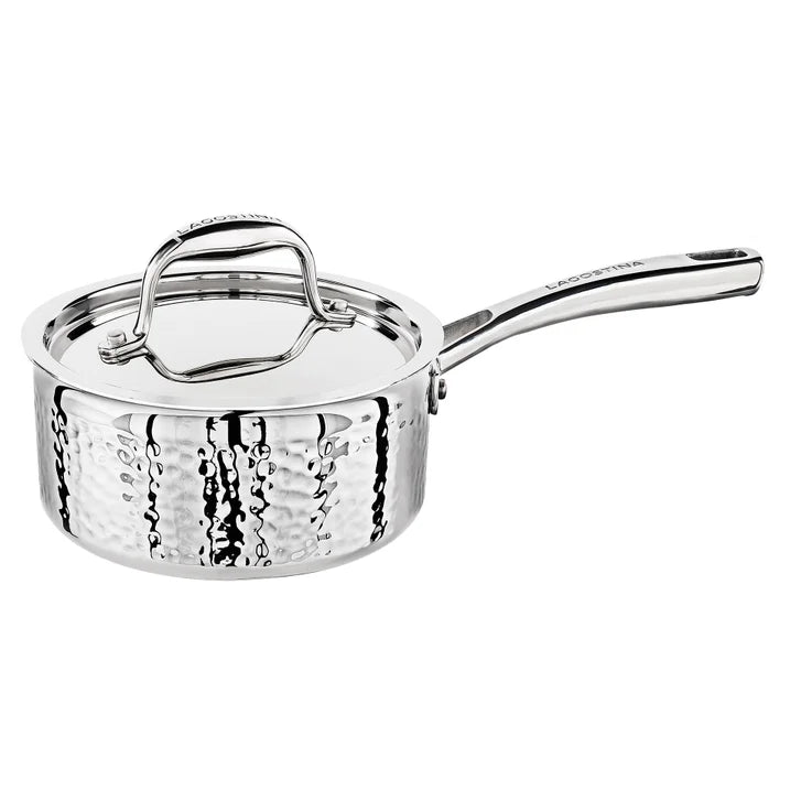 Lagostina Artigiano 3-Ply Clad Hammered Stainless Steel Cookware Set, 8-pieces