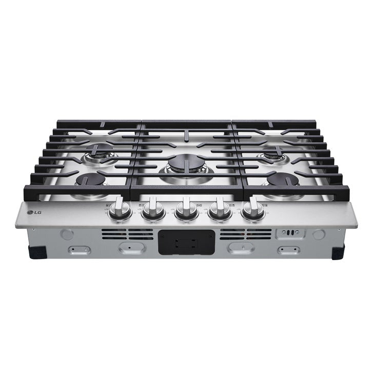 LG 30in Stainless Steel Gas 5 Burner Cooktop with Heavy Duty Cast Iron Grates