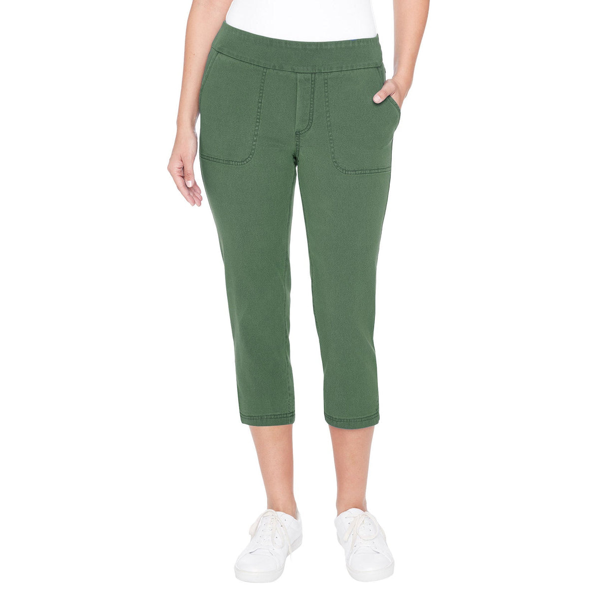 Up! Women’s Garment Wash Pull-on Capri