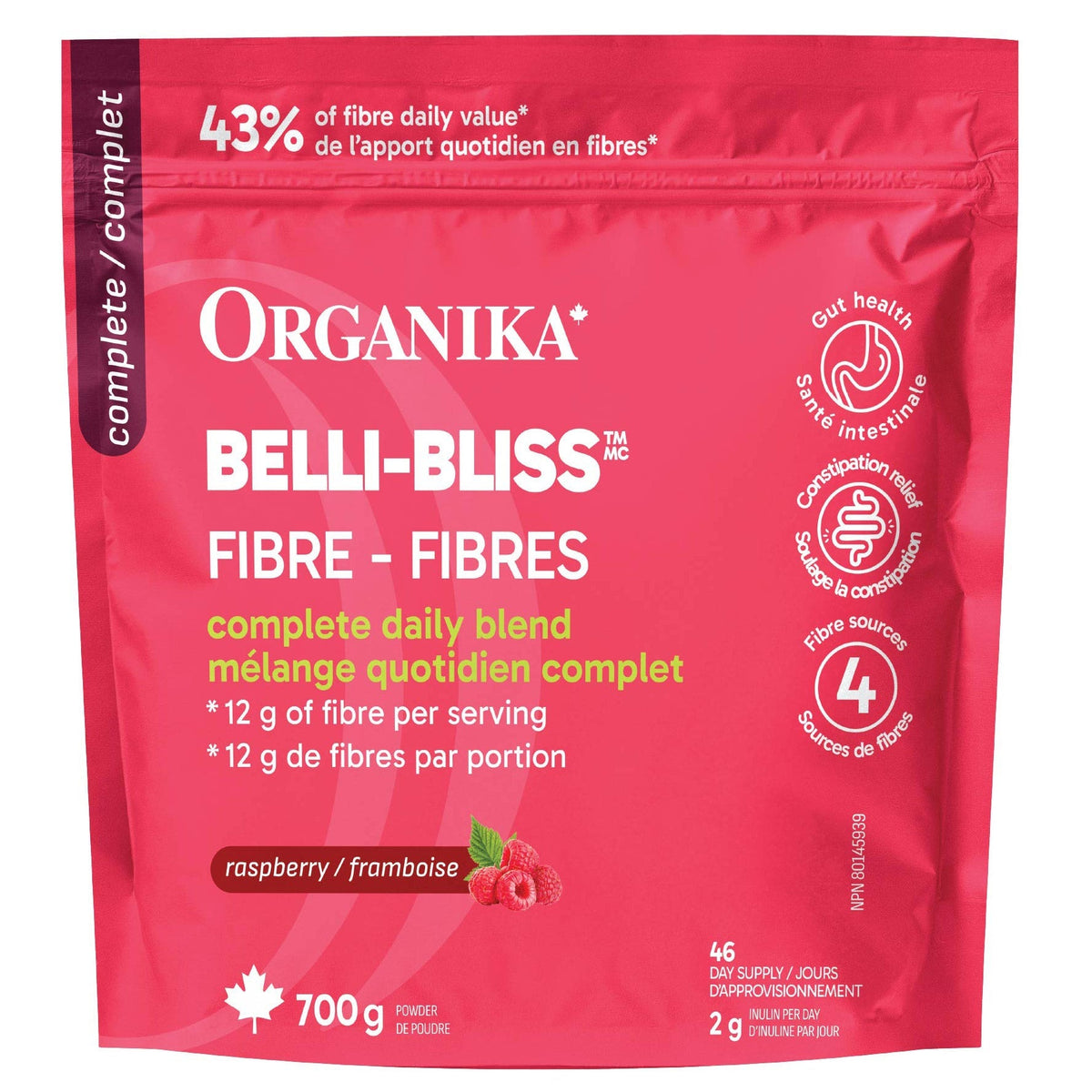 Organika Belli-Bliss Raspberry Fibre 700g