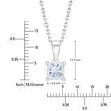 Princess Cut Diamond Solitaire Pendant (0.90 ct)