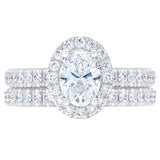1.84 ctw Oval and Round Brilliant Cut, Clarity VVS1, Colour F, Diamond Wedding Set