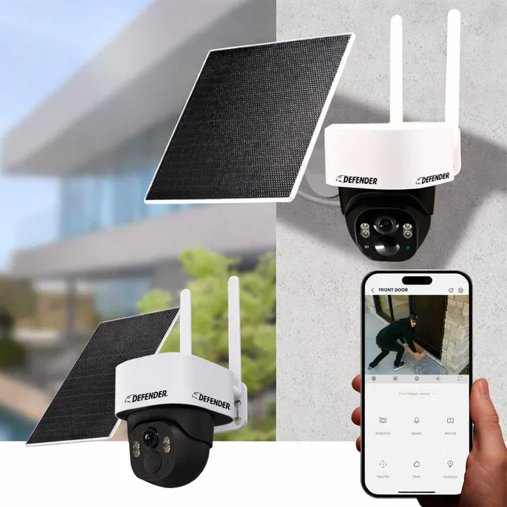 Defender 4G LTE AI POWERED Frontier 2K PTZ Wireless Security Camera with 5W Solar Panel