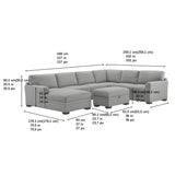 Thomasville Langdon 4-piece Fabric Sectional with Storage Ottoman