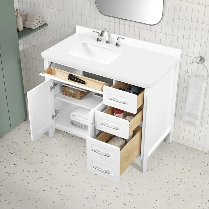 OVE Decors Renfrew Vanity with Quartz Top in White