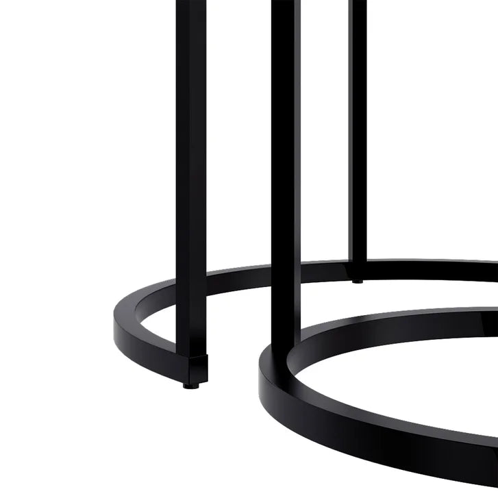 Appollo Lucienne Nested Round Coffee Tables with Tempered Glass Top