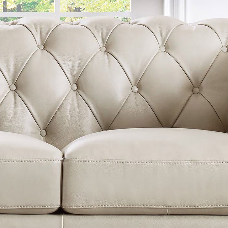 Prospera Home Allington 3-piece Top Grain Leather Chesterfield Living Room Set
