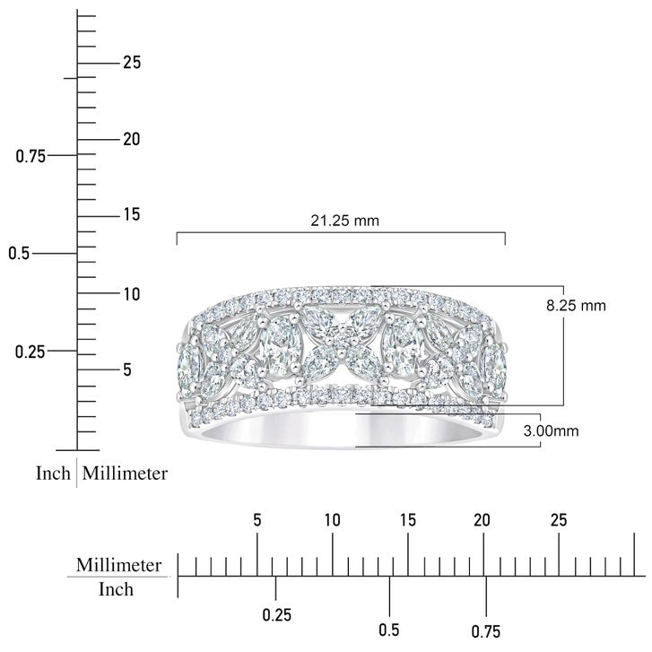 Oval, Pear and Round Brilliant Diamond Ring (1.25 ctw)