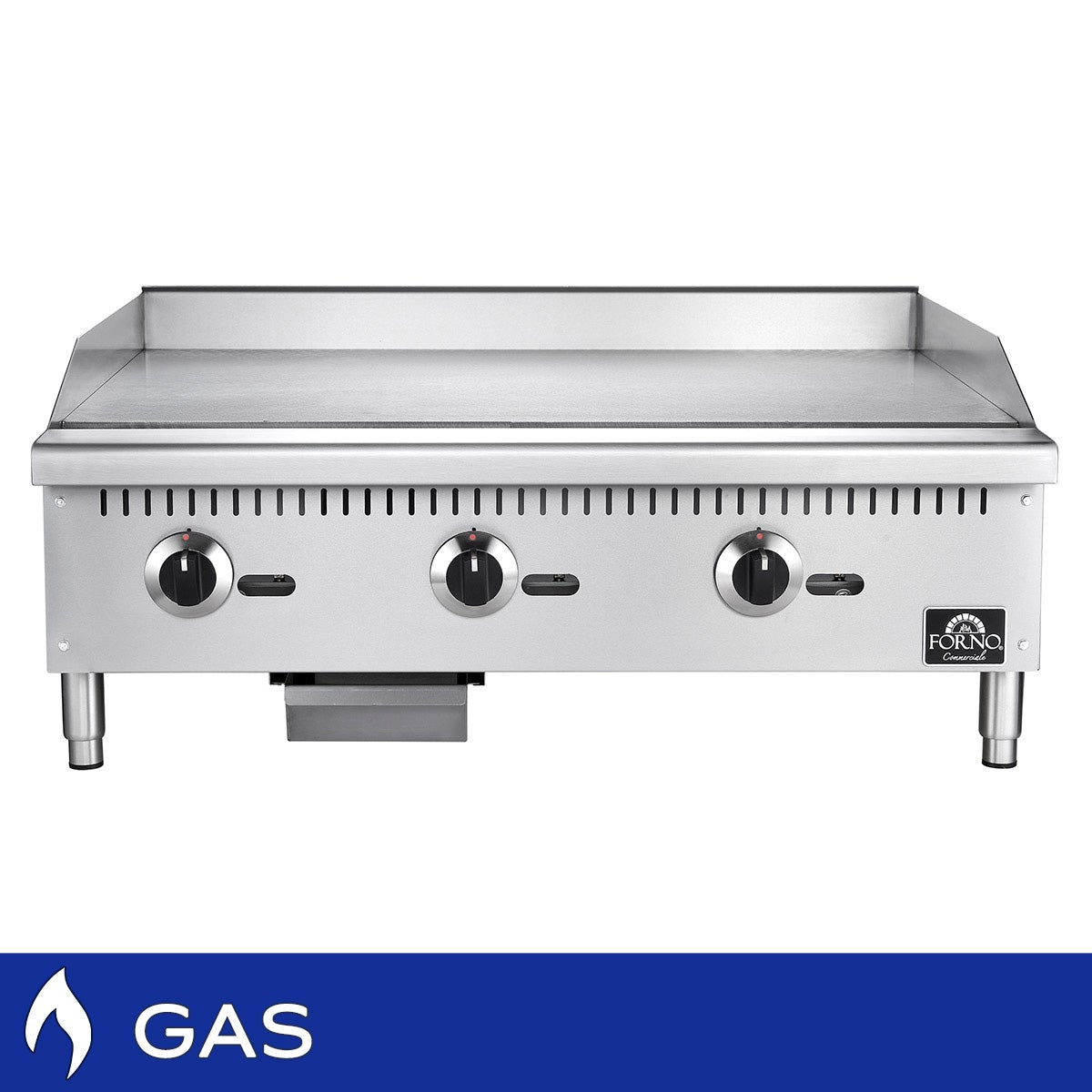Forno Commercial 36 in. Gas Stainless Steel Manual Control Heavy Duty Griddle