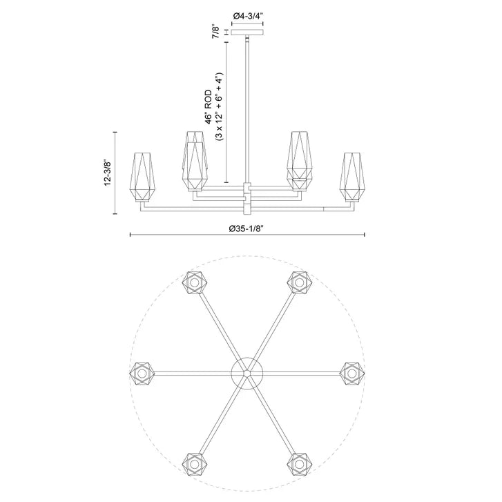 Light & Modern Rika 35 in. Chandelier