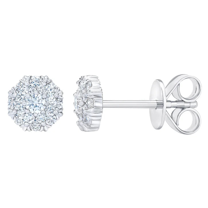 Round Brilliant Diamond Cluster Earrings (0.25 ctw)
