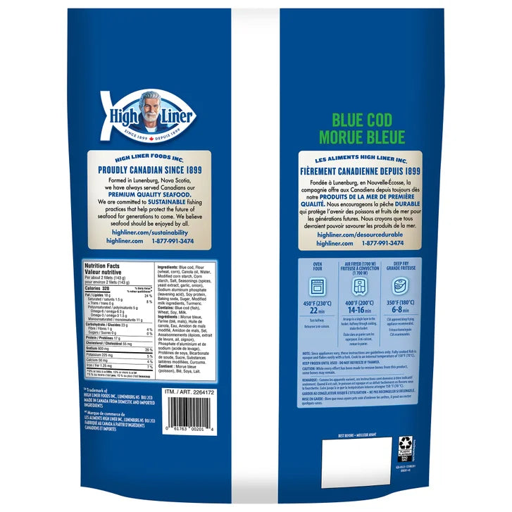 High Liner English Style Battered Blue Cod Fillets, 2 kg