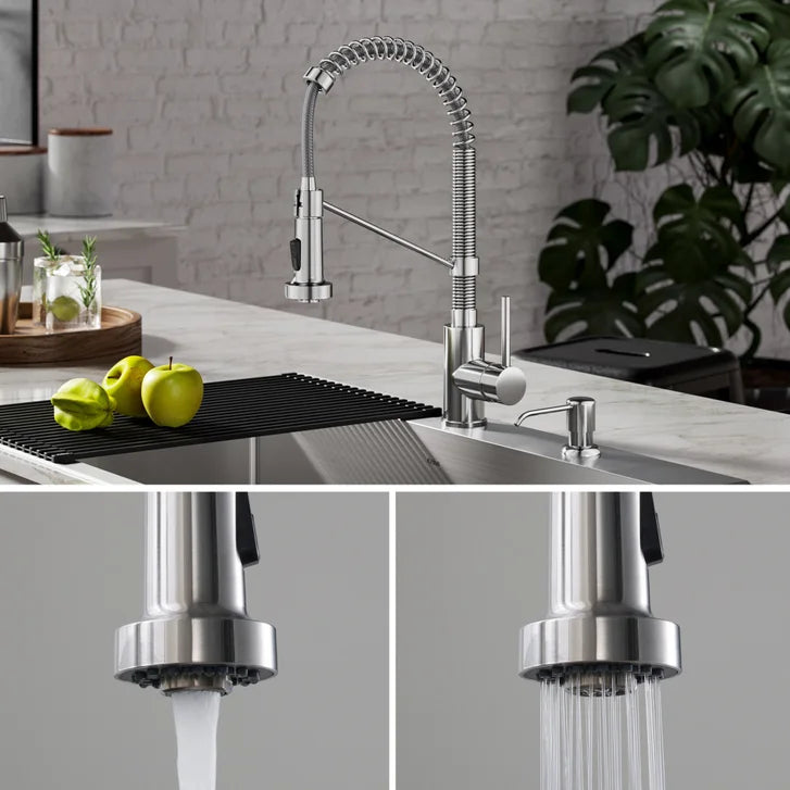 KRAUS Bolden 18-in Pull-down Faucet with Soap Dispenser