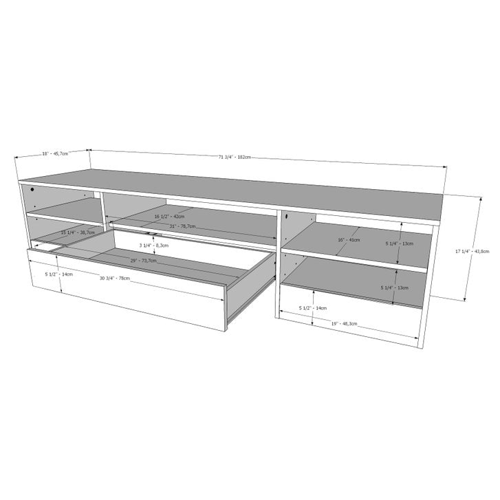 Cleveland Black 182.2 cm (71.8 in.) Television Stand
