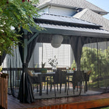 Sojag Alma 10 ft. x 14 ft. Gazebo with Mosquito Netting and Curtains
