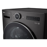LG 5.8 cu ft. Black Steel ThinQ AI Wi-Fi Enabled Mega Capacity Steam Front Load Washer with ezDispense