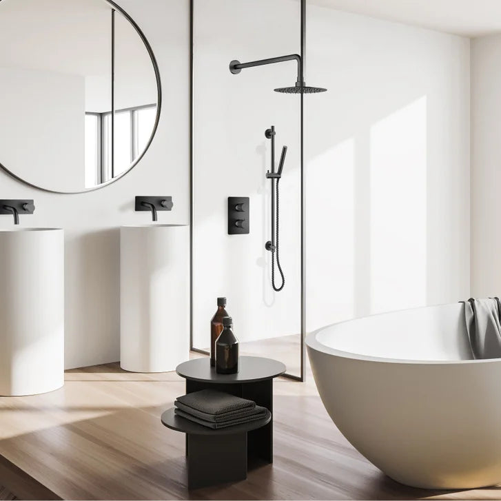 AGUA Canada Vanika Thermostatic Shower Post with Rainfall Shower Head