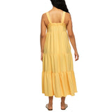 Black Bow Women's Tiered Maxi Dress
