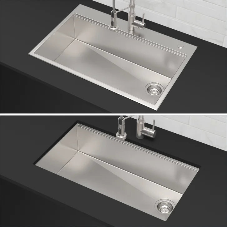 KRAUS 33 in. Workstation Dual Mount Sink with Faucet and Accessories