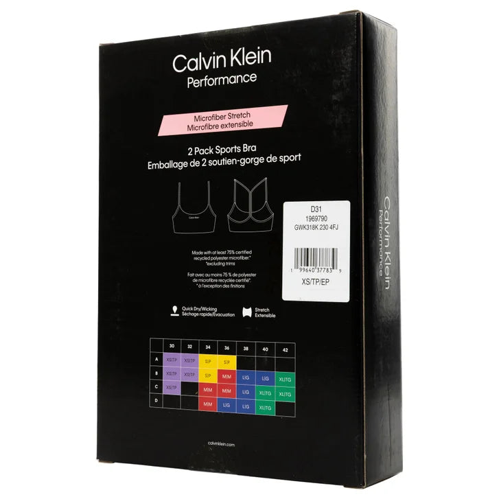 Calvin Klein Women's Sports Bra, 2-pack