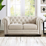 Prospera Home Allington 3-piece Top Grain Leather Chesterfield Living Room Set