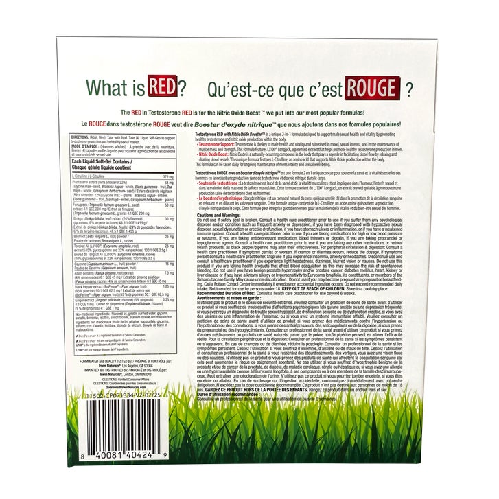 Testosterone RED with Nitric Oxide Booster 120 Soft Gels