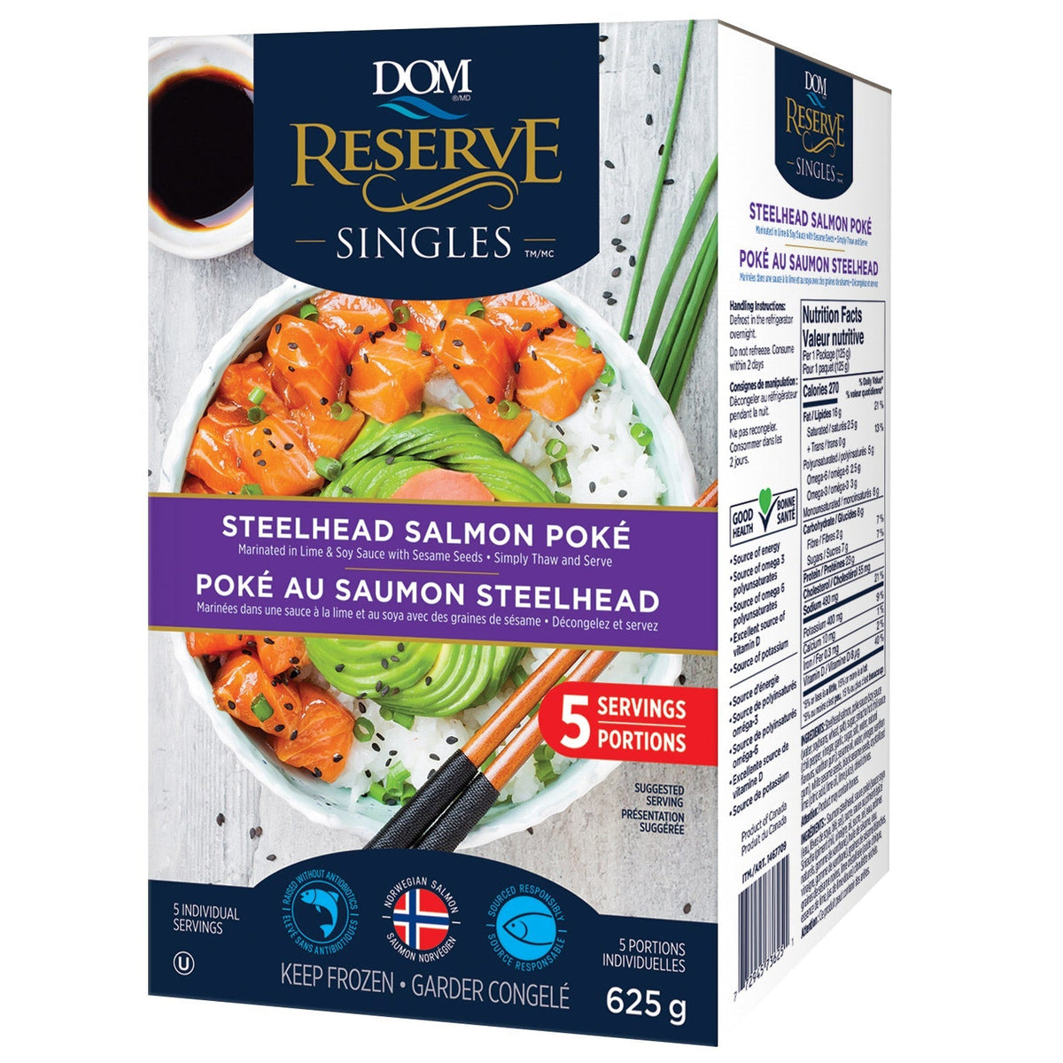 DOM Steelhead Salmon Poké, 5 x 125 g