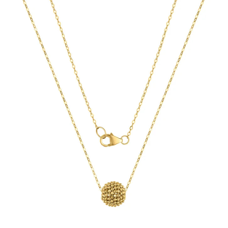 Beaded Ball Pendant in Yellow Gold