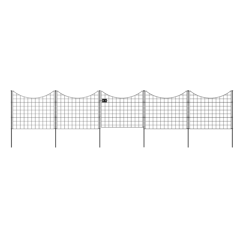 Zippity Black Metal Garden Gate with 4 Fence Panels