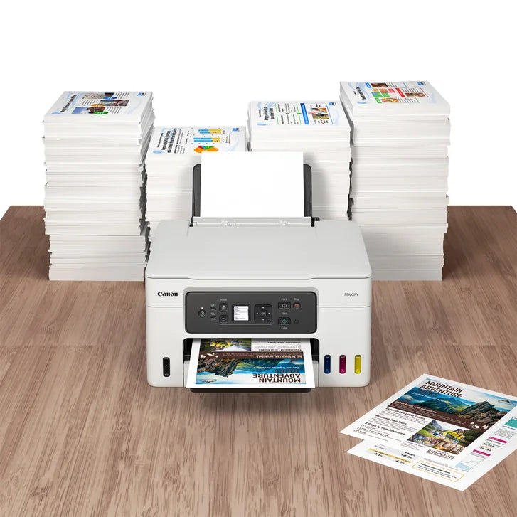 Canon MAXIFY GX3020 Wireless MegaTank Printer with Extra Black Ink and 2 x 50-Sheet Photo Paper