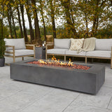 Real Flame Aegean Steel 70 in. Rectangle Fireplace
