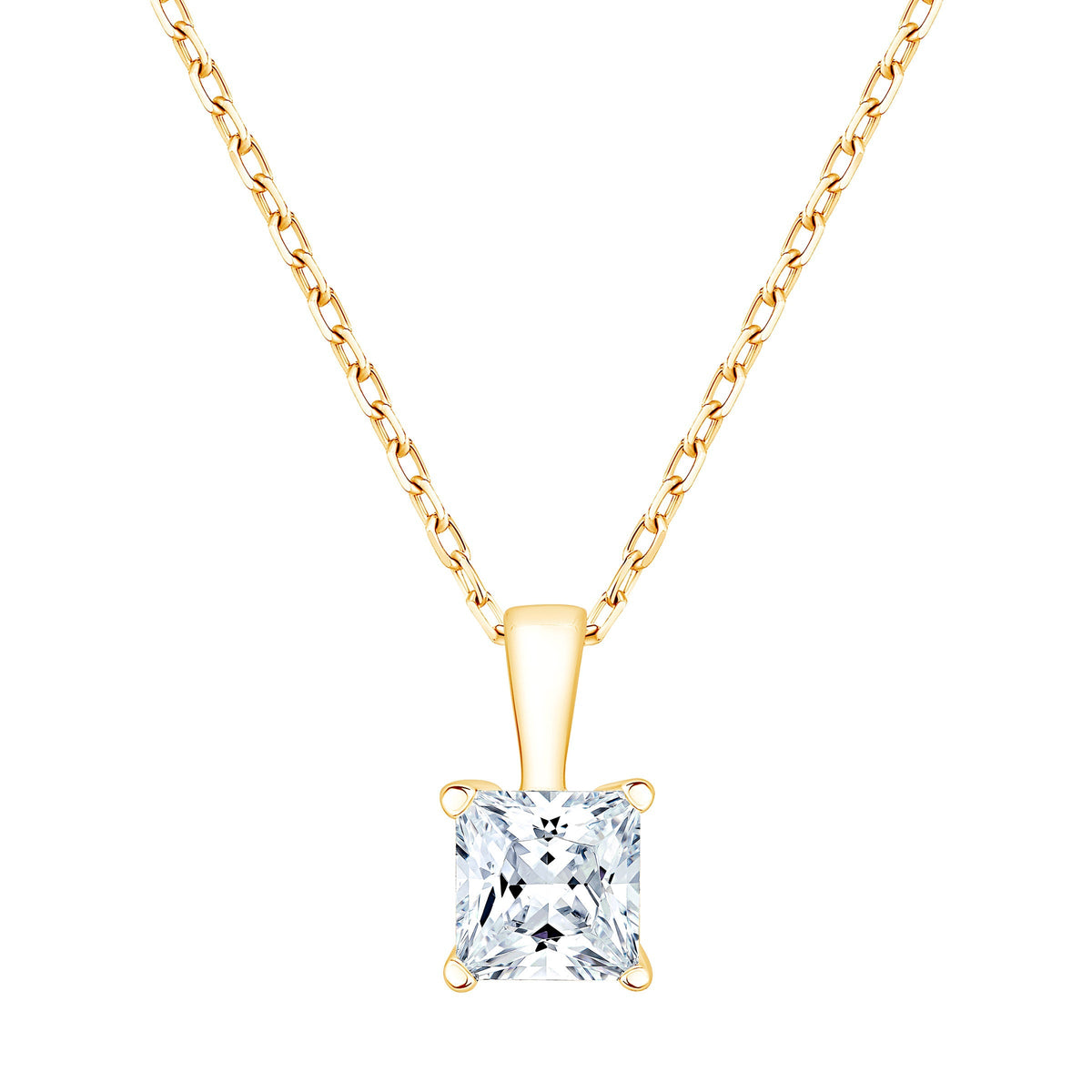 Princess Cut Diamond Solitaire Pendant (0.90 ct)
