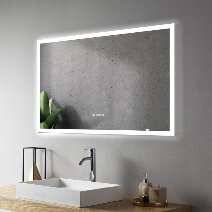 SERA LED Mirror Frosted Edge with Time and Temperature Function