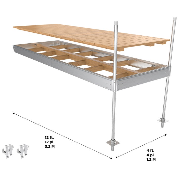 Multinautic QPF495 Aluminum Stationary Dock with Cedar Decking