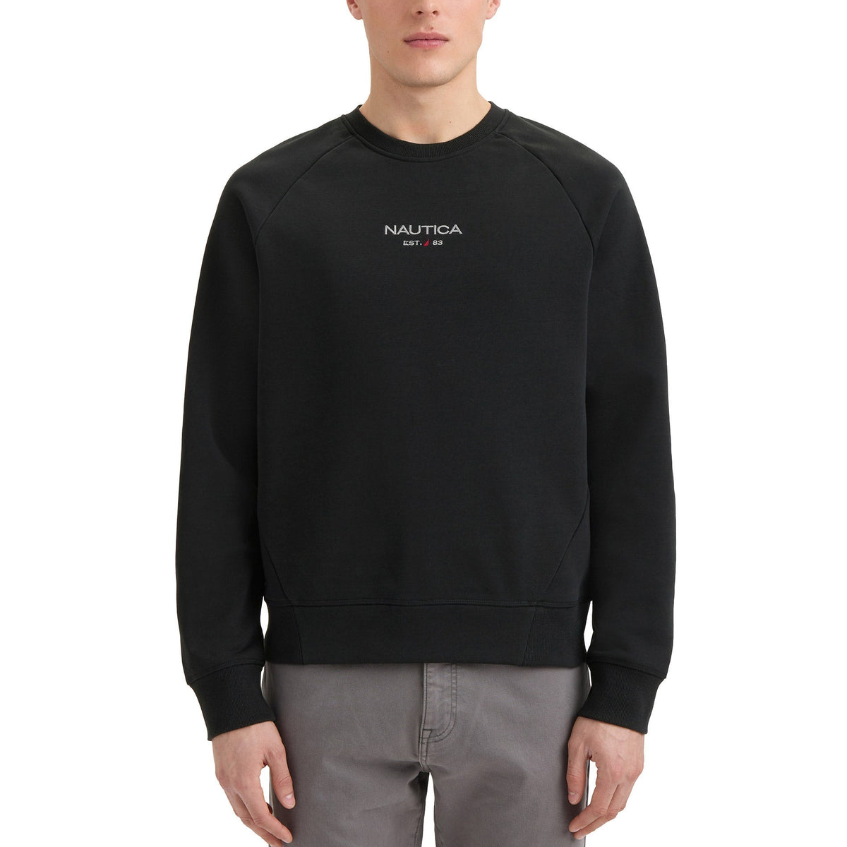 Nautica Men's Heavyweight French Terry Crew Neck Sweatshirt – Relaxed Fit Cotton Blend