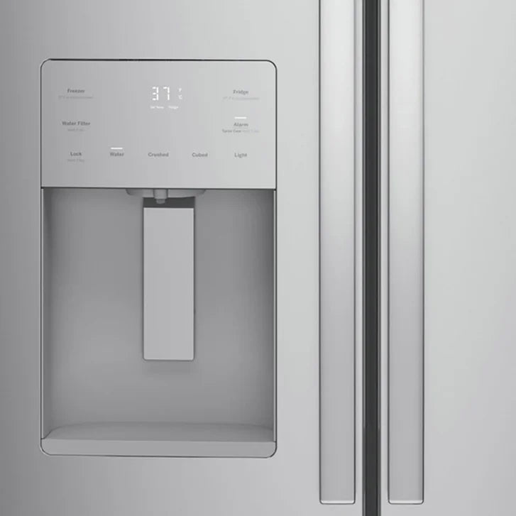 GE Profile 33 in. 24.8 cu ft. Stainless Steel French Door Refrigerator with External Ice and Water Dispenser