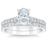1.88 ctw Oval Cut and Round Brilliant, Clarity VS1, Colour G, Diamond Wedding Set