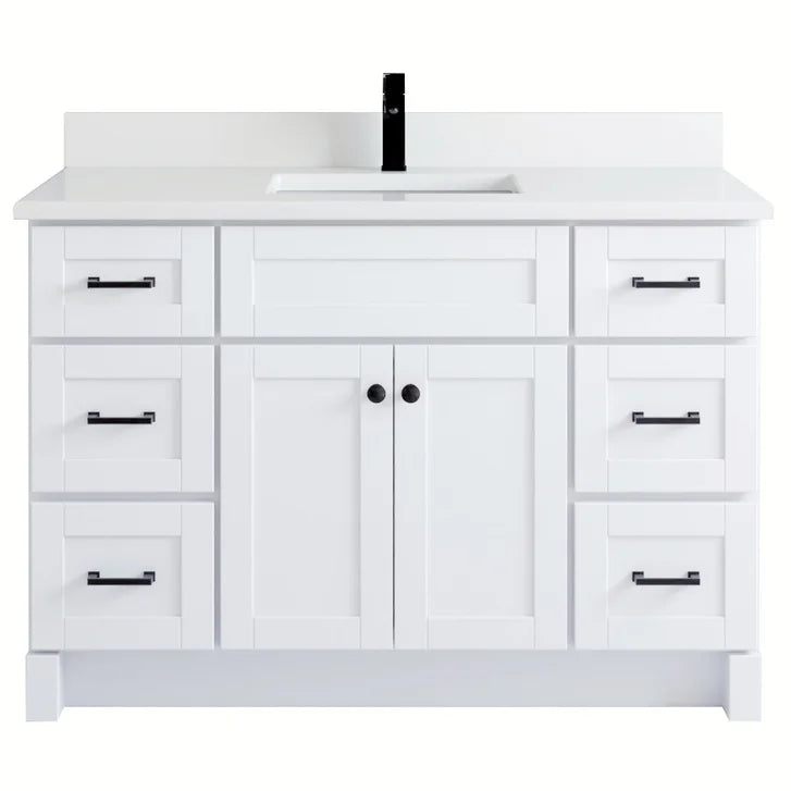 VanGo Willow Vanity in White with Quartz Countertop
