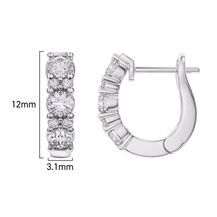 Round Brilliant Diamond Hoop Earrings (0.64 ctw)