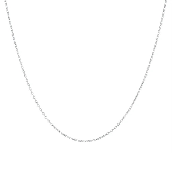 Diamond Cut Rolo Chain Necklace in Yellow or White Gold