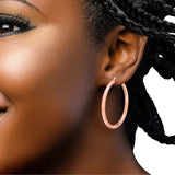 High Polish Round Hoop Gold Earrings