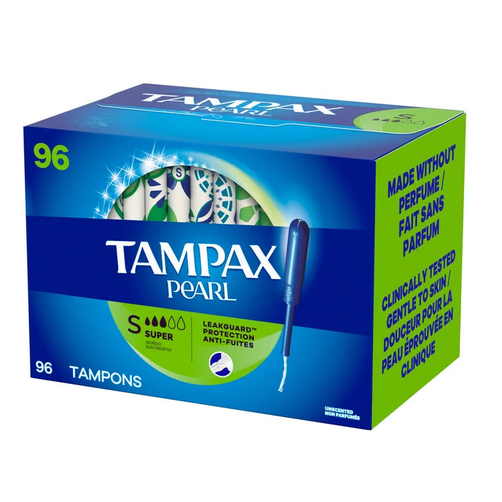 Tampax Pearl Super Tampons, 96-count