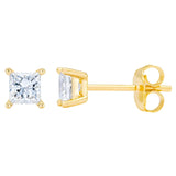 Princess Cut Diamond Stud Earrings (0.70 ctw)