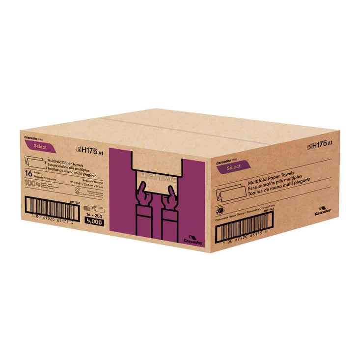 Cascade Pro Select Kraft Multifold Paper Towels Pack of 16