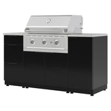 NewAge Products Outdoor Grill Island Aluminum 6-piece Black Cabinet Set - Liquid Propane Performance Grill