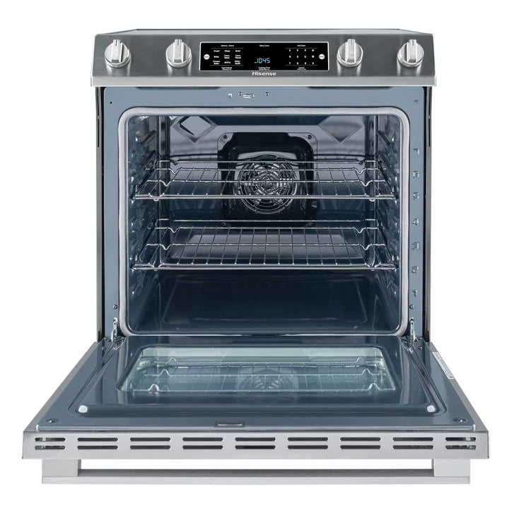 Hisense 30 in. 5.8 cu ft Stainless Steel Electric Slide-In Range with Air Fry and True Convection