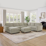 Thomasville Langdon 4-piece Fabric Sectional with Storage Ottoman